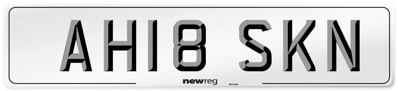 AH18 SKN Number Plate from New Reg
